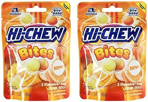 Morinaga New Hi-Chew Bites Mango & Orange 45g (Pack of 2) by Morinaga