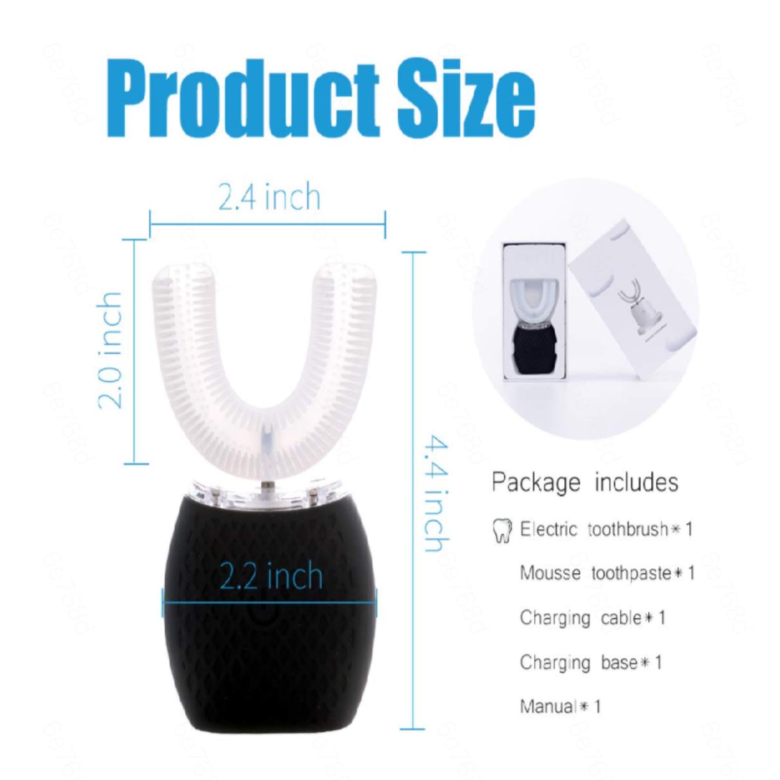 VIDECOR Cepillo de Dientes Eléctrico Sónico Automático Ultrasónico en Forma de U Inteligente de 360 ​​Grados