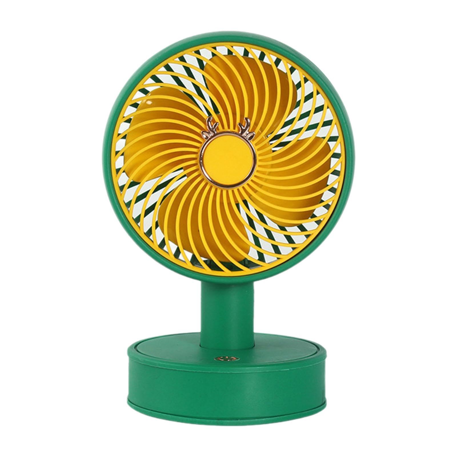 Ventilateur de bureau portable USB silencieux vert inclinable 30°