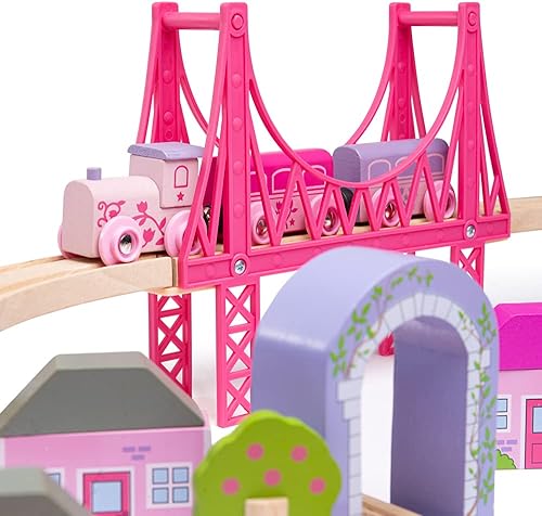 Miniatura 8 de Bigjigs Rail juego de trenes de hadas de madera 75 piezas de juego