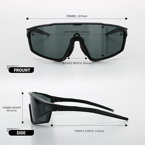 Miniatura 5 de JOGVELO Lentes de sol de béisbol juveniles, lentes de sol polarizados deportivos para niños y adolescentes, protección UV400 (edad 6-12 años)