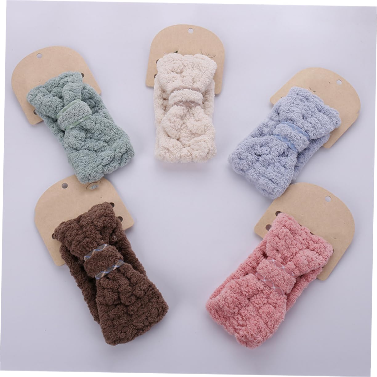 DOITOOL 9stücke Teiliges Fleece Stirnband Für Damen Elastische Sport Und Kosmetik-haarbänder Mit Schleifen-design Für Yoga Duschen Und Make-up Farbe Zufällig