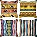 Zestaw 4 Poszewki na Poduszki w Stylu Boho 18x18 Mandala Niebieski Czarny Retro w Paski Kwadratowe Poszewki na Poduszki Turkusowa Indyjska Mieszanka BawełNy Poszewka
