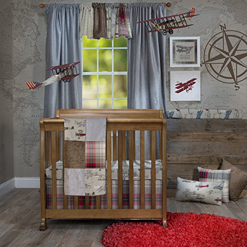 Glenna Jean Fly-By Mini Crib Airplane Sheet, Mini #TOP1