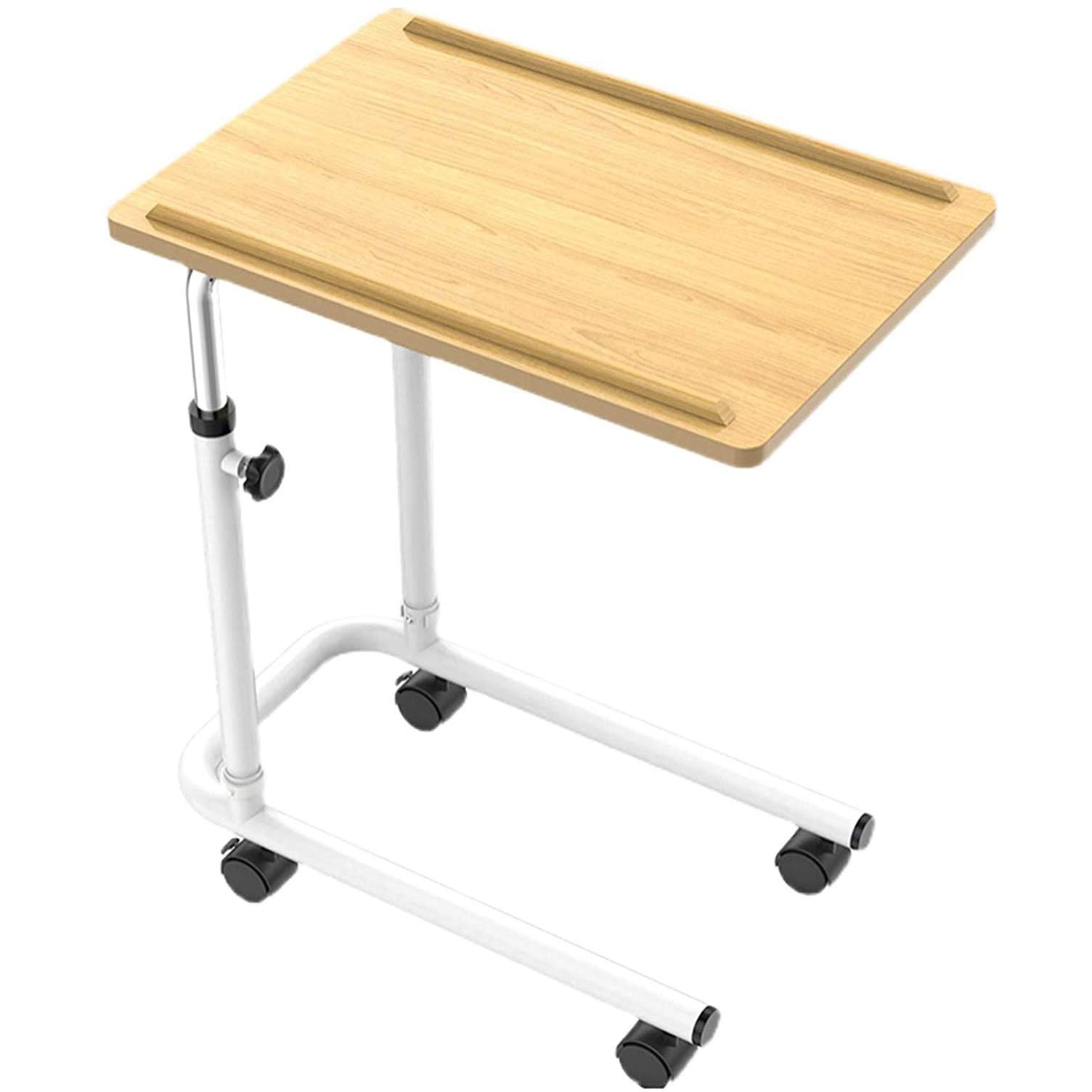 Table d'appoint médicale, Table de lit Portable avec roulettes verrouillables, réglable en Hauteur, pour Les Repas, Le Travail et Les activités
