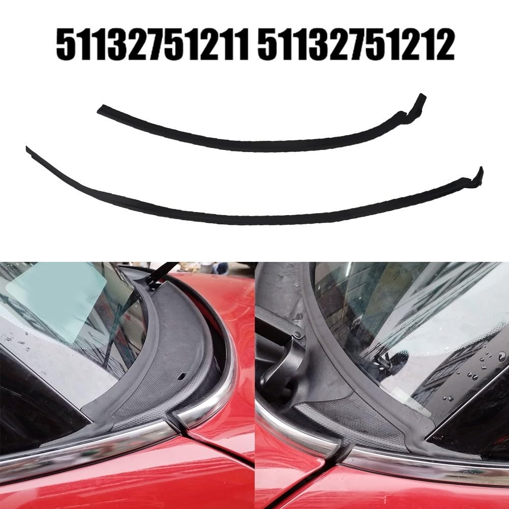Scheibenwischerhaube Dichtung für Mini R55 R56 R57 2006–2015, Gummi-Zierleiste für die Frontscheibe, direkter Ersatz, 2 Stück für Rechtslenker-Fahrzeuge