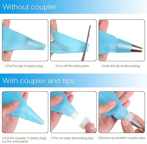 Miniatura 2 de Acoplador de las extremidades de la decoración de la torta y de las extremidades de la tubería del glaseado con las instrucciones de las