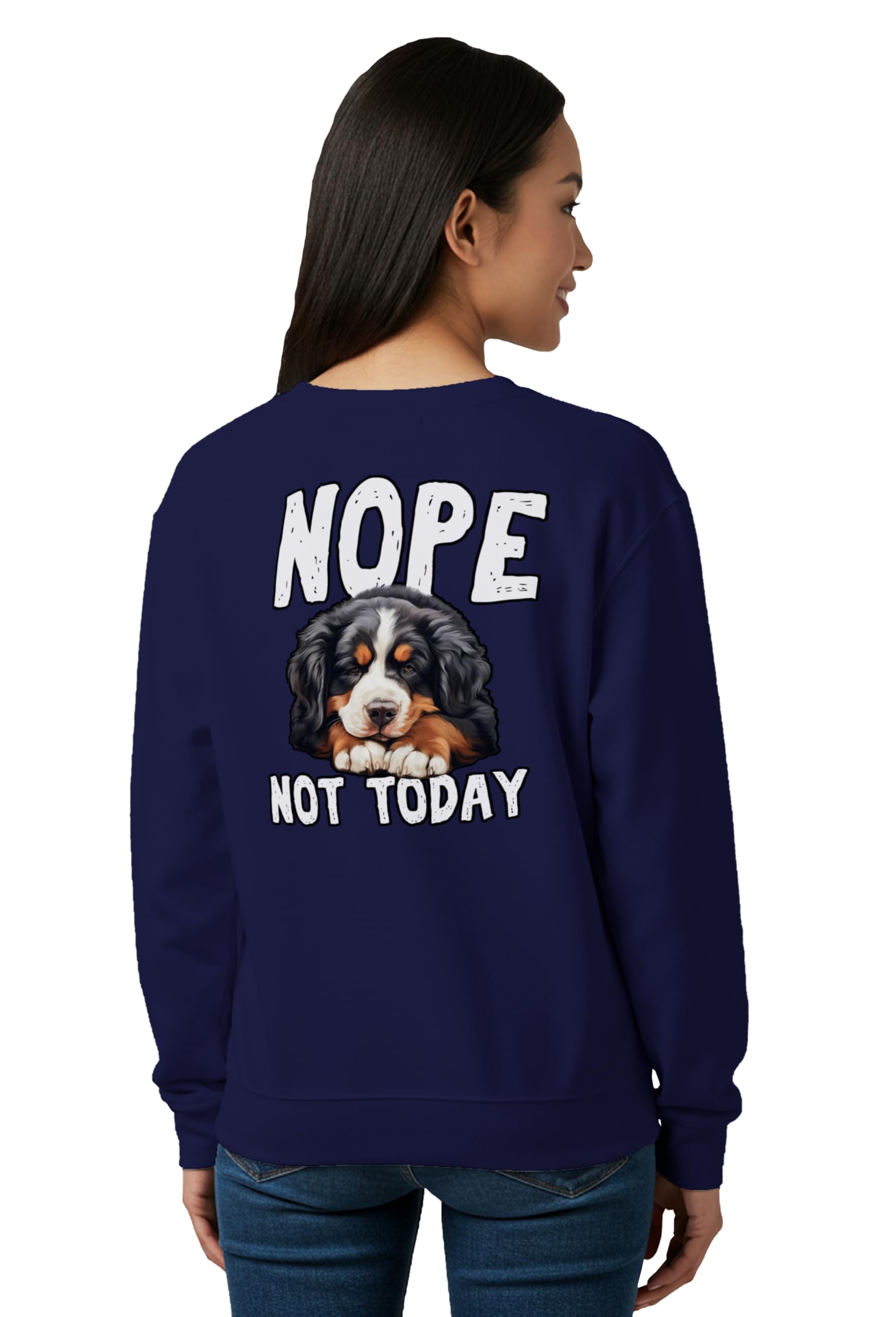 Winter Sweatshirt for Women Nope Not Today Printed Cotton Blend Full Sleeve Crew Neck Regular Fit Casual Gen Z Womens Sweatshirt-image-36
