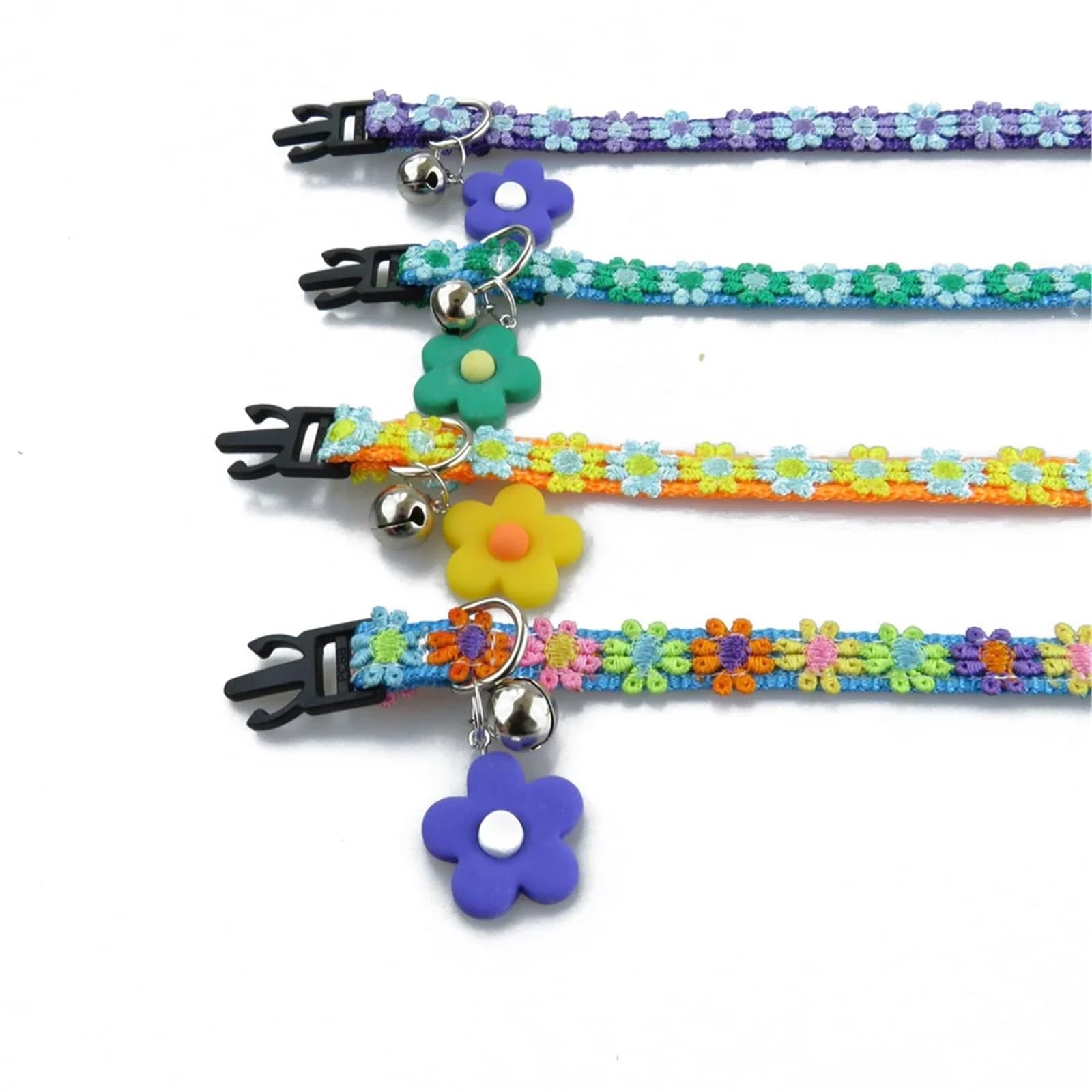 Katzenhalsband, verstellbar, Spitze, Blumenmuster, mit Glöckchen und Anhänger, Schnellverschluss, um EIN Ersticken zu verhindern, for Katzen Welpen(Color5)