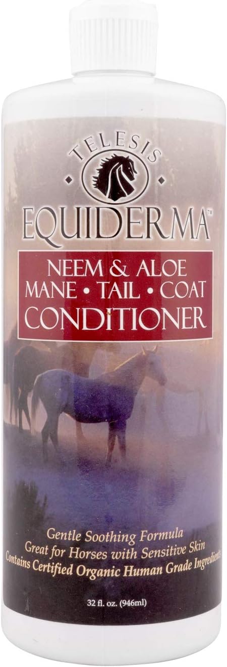 Neem Coat Conditioner for Horses โ 32 Oz, Neem & Castor Oil Formula for Soft, Silky Mane, Tail & Coat โ Moisturizes, Detangles & Supports Healthy Skin