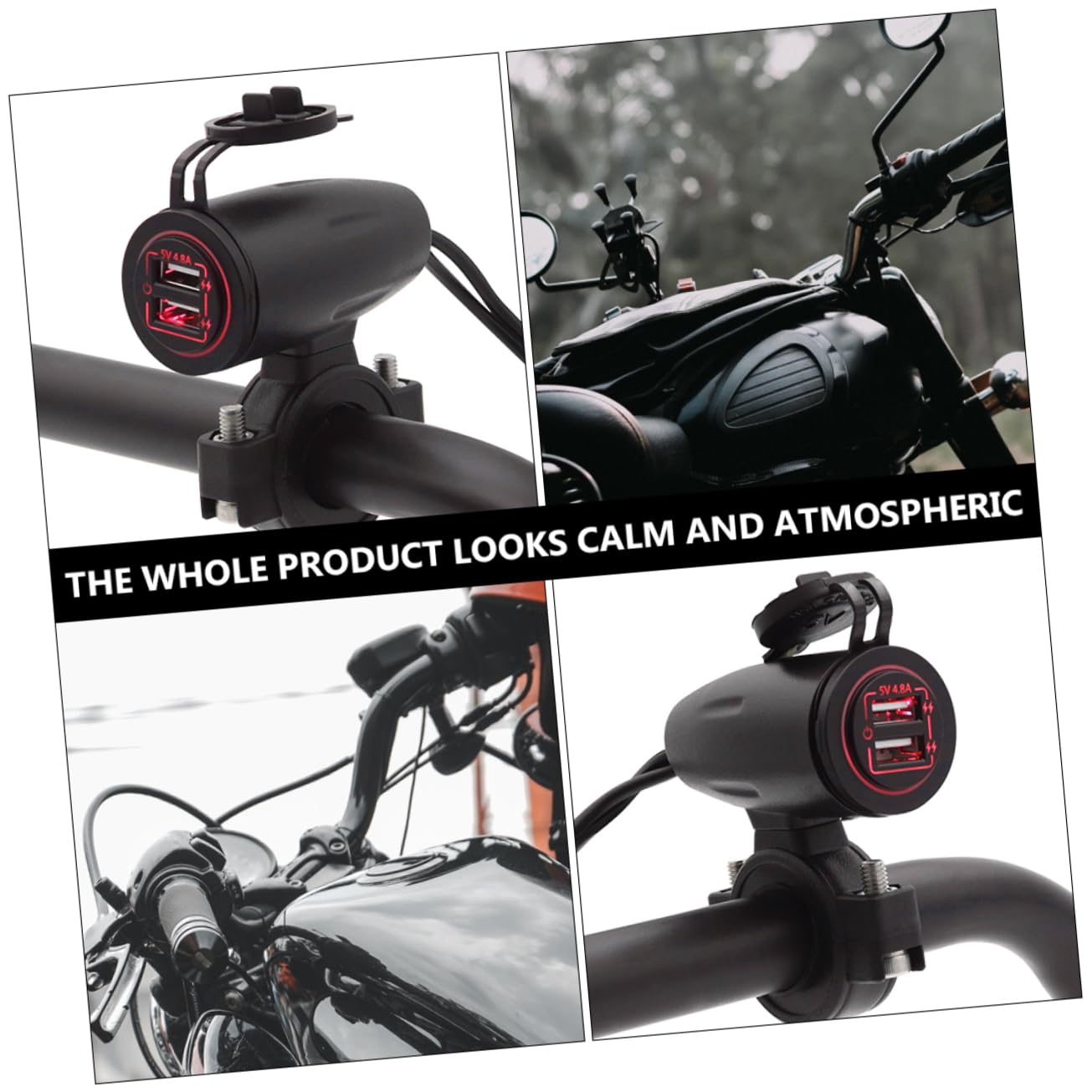 Cargador de Motocicleta 12/24v con Doble Entrada USB 4.8a Resistente al Calor y Carcasa de Abs Tapa para Uso en Exteriores