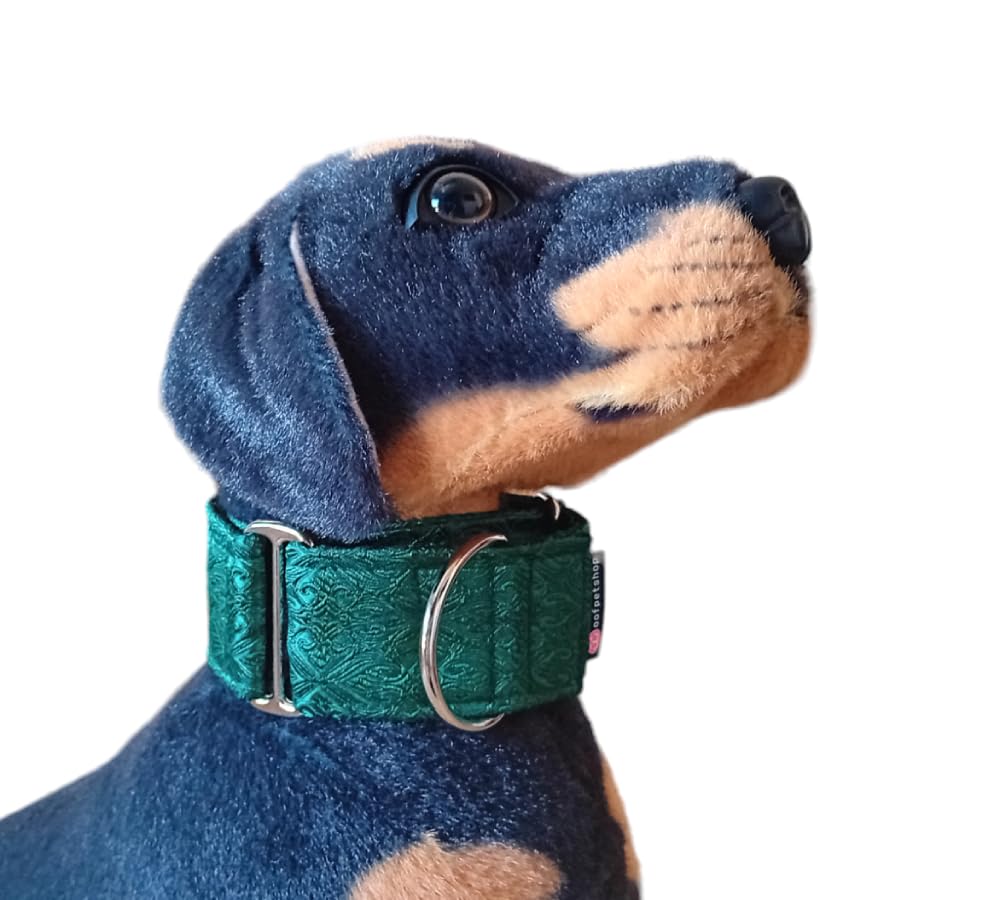 Collar Martingale/Correa/Cinturon Seguridad JUSTICE GREEN para Perro Galgo Greyhound - Hecho a Mano en España