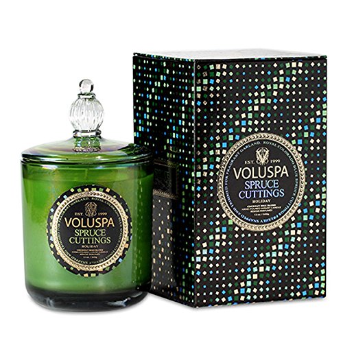 Voluspa Spruce Cuttings Classic Maison Candle With Lid, 13 Ounce