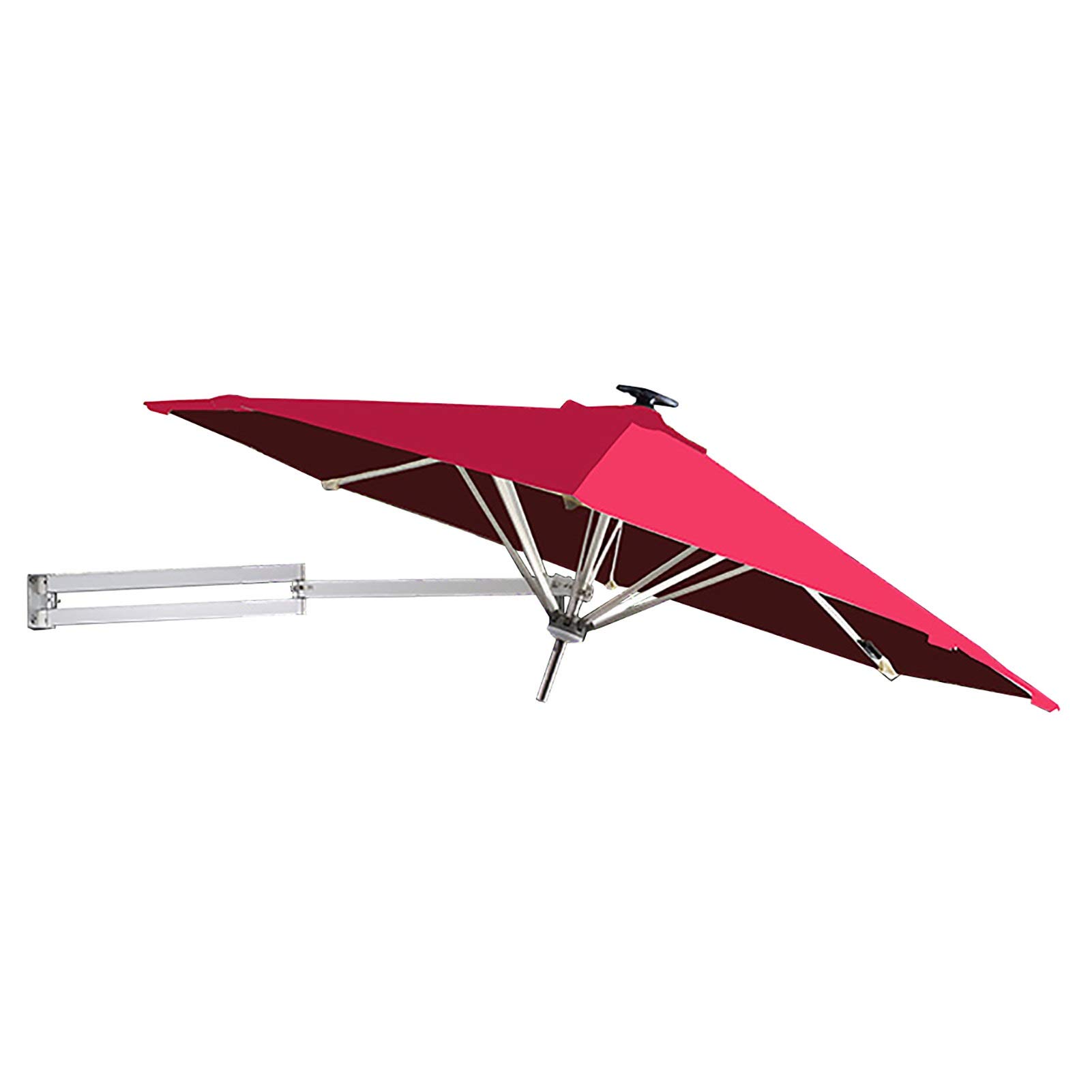 WDSOPK Wall Mounted Patio Parasol Umbrella for Outdoor Garden Balcony, Aluminium Pole Sunshade Market Umbrella, 250cm / 8ft Canopy