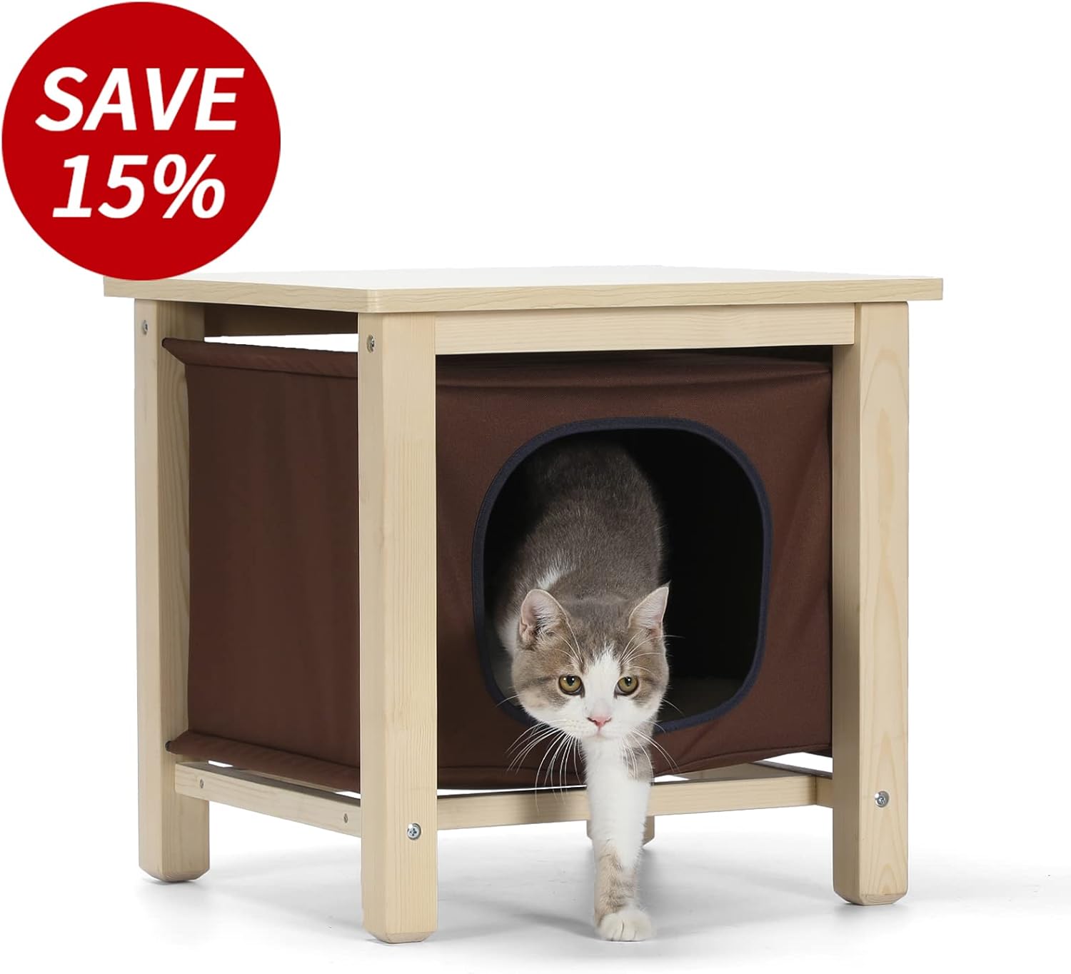 Petsfit Indoor Cat House Furniture, Small Dog House, Hanging Design Cat Cave with Thicken Wood Panel and Cover with Durable Oxford Cloth