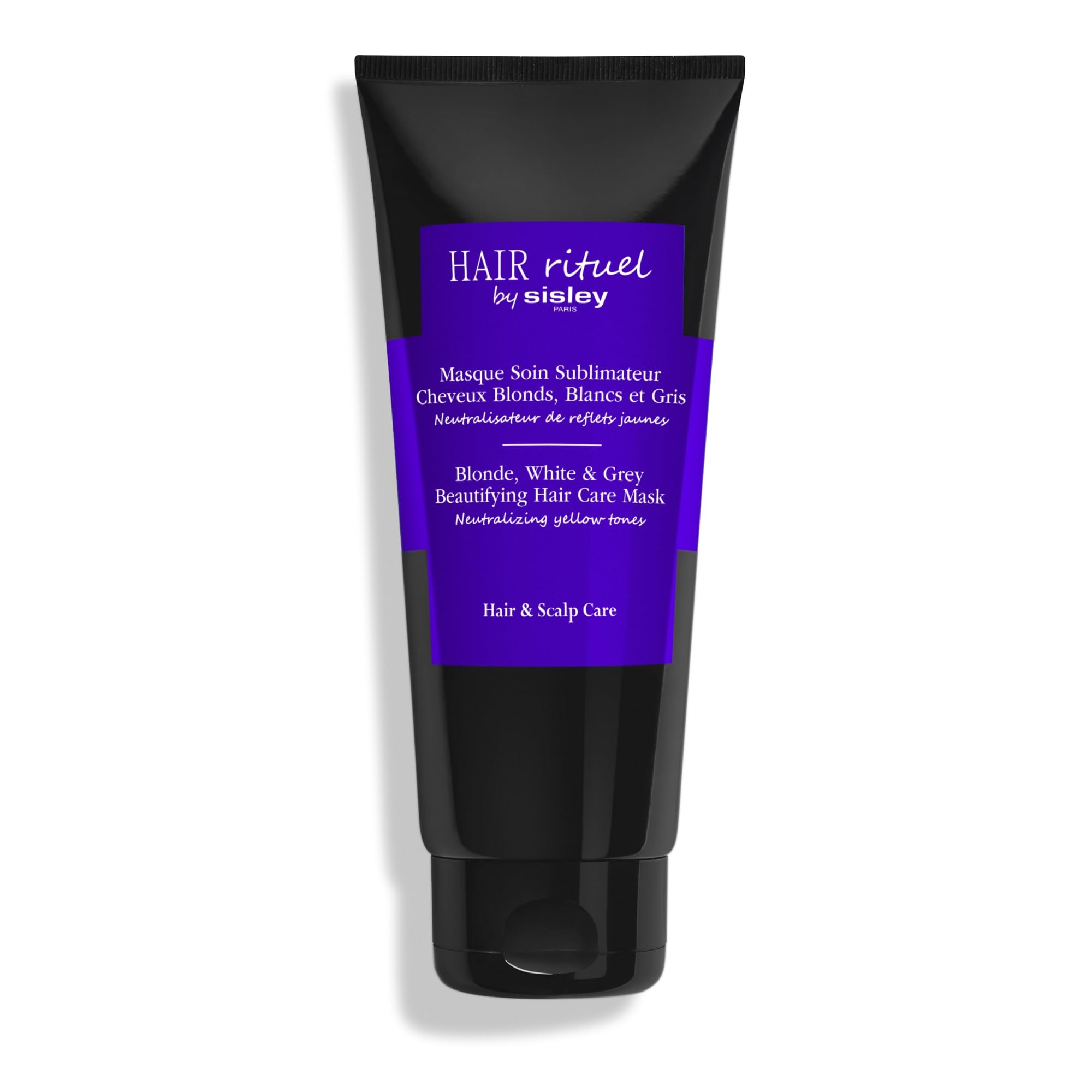 Sisley Paris Blonde, White & Grey Beautifying Hair Care Mask - 200 mL - Neutralizes Brassy Tones with Purple Pigment & Pro-Vitamin B5 - Easy-to-Apply, No-Stain Formula