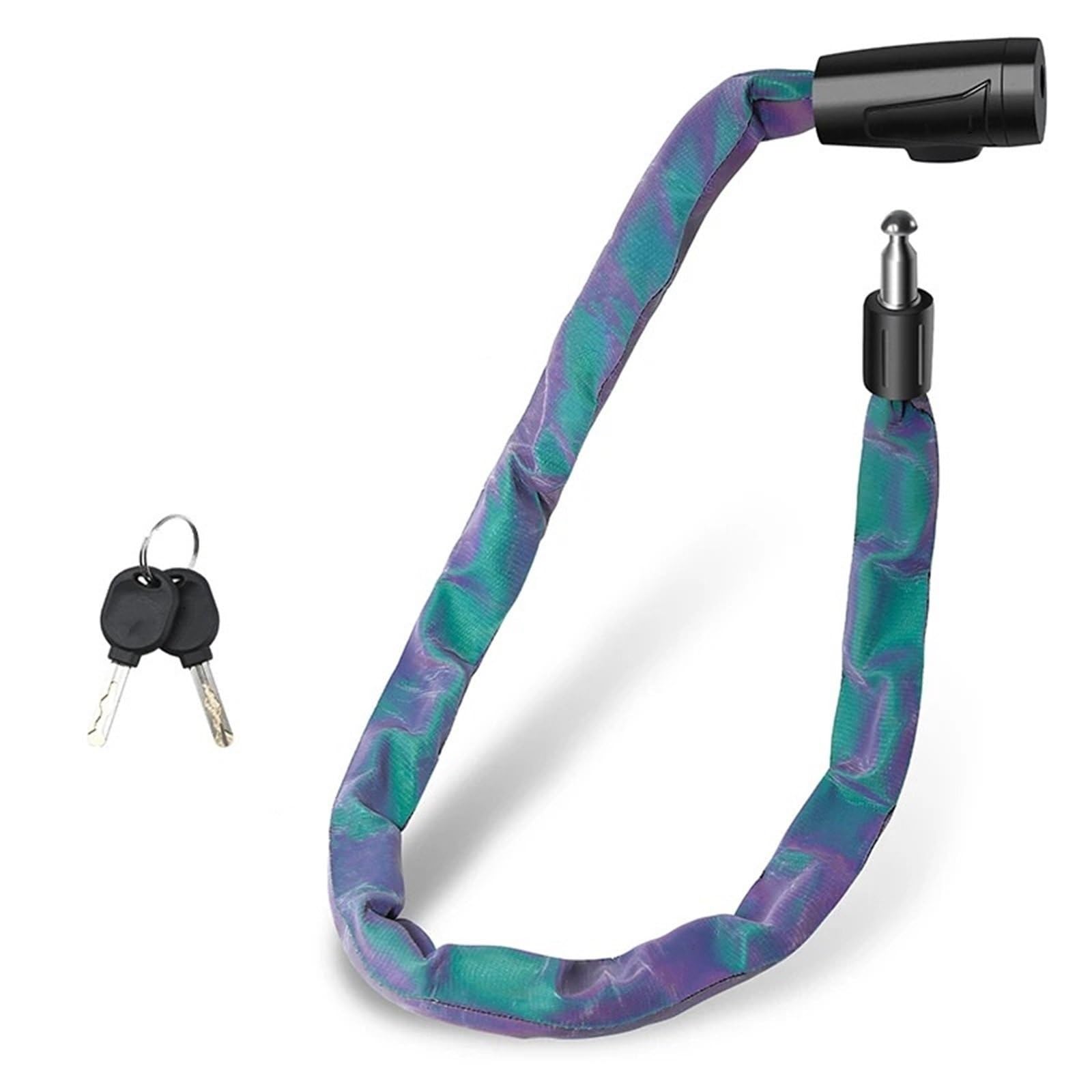 Hdrtcbu Color-About 75Cm Chain Lock Reflective Motorcycle Chain Lock 72/75Cm Zinc Alloy Bicycles Anti-Theft Portable Mtb Road Bike Password Padlock Motorbike Lock(Color-About 75Cm)