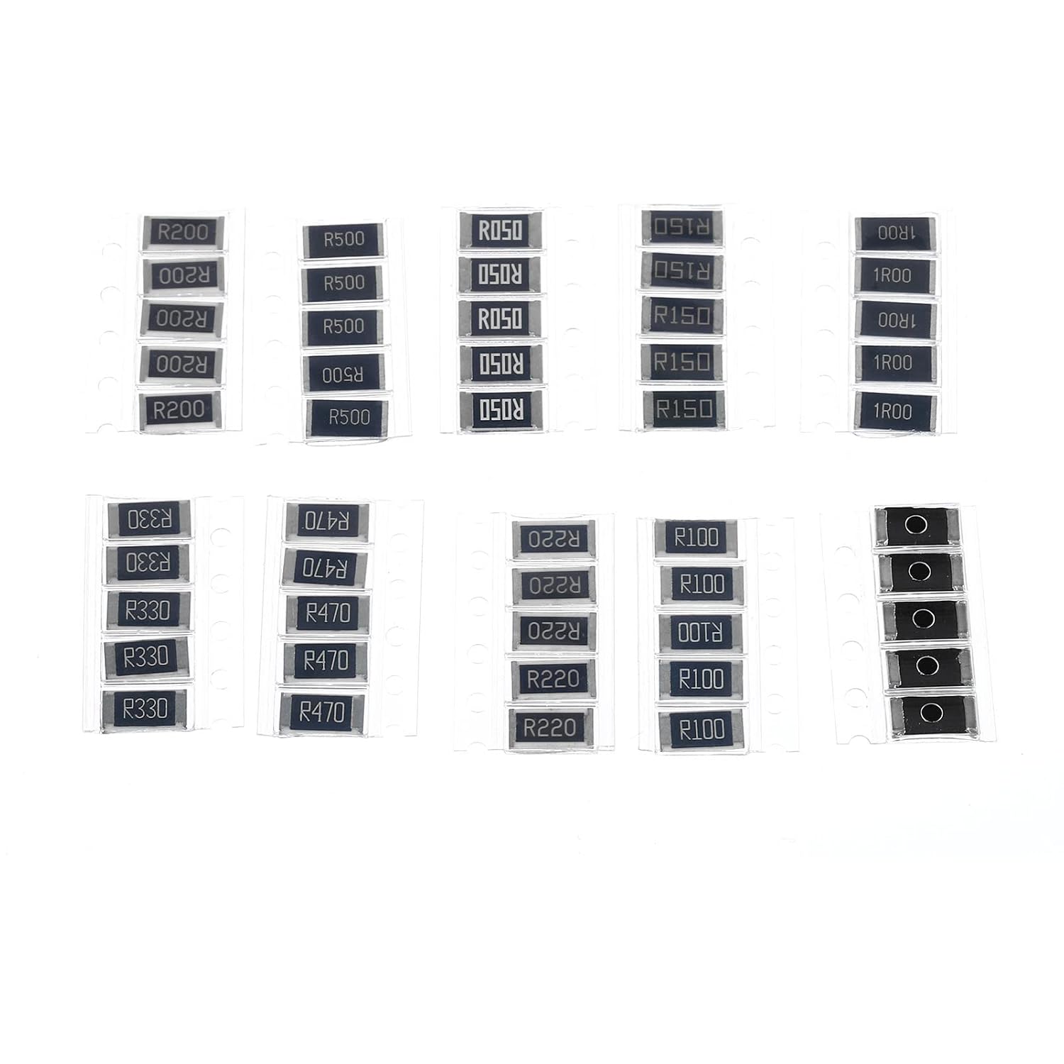 PATIKIL 2512 Surface Mount Device Resistor Kit, 1Set/50Pcs 0.1R1R Ohm