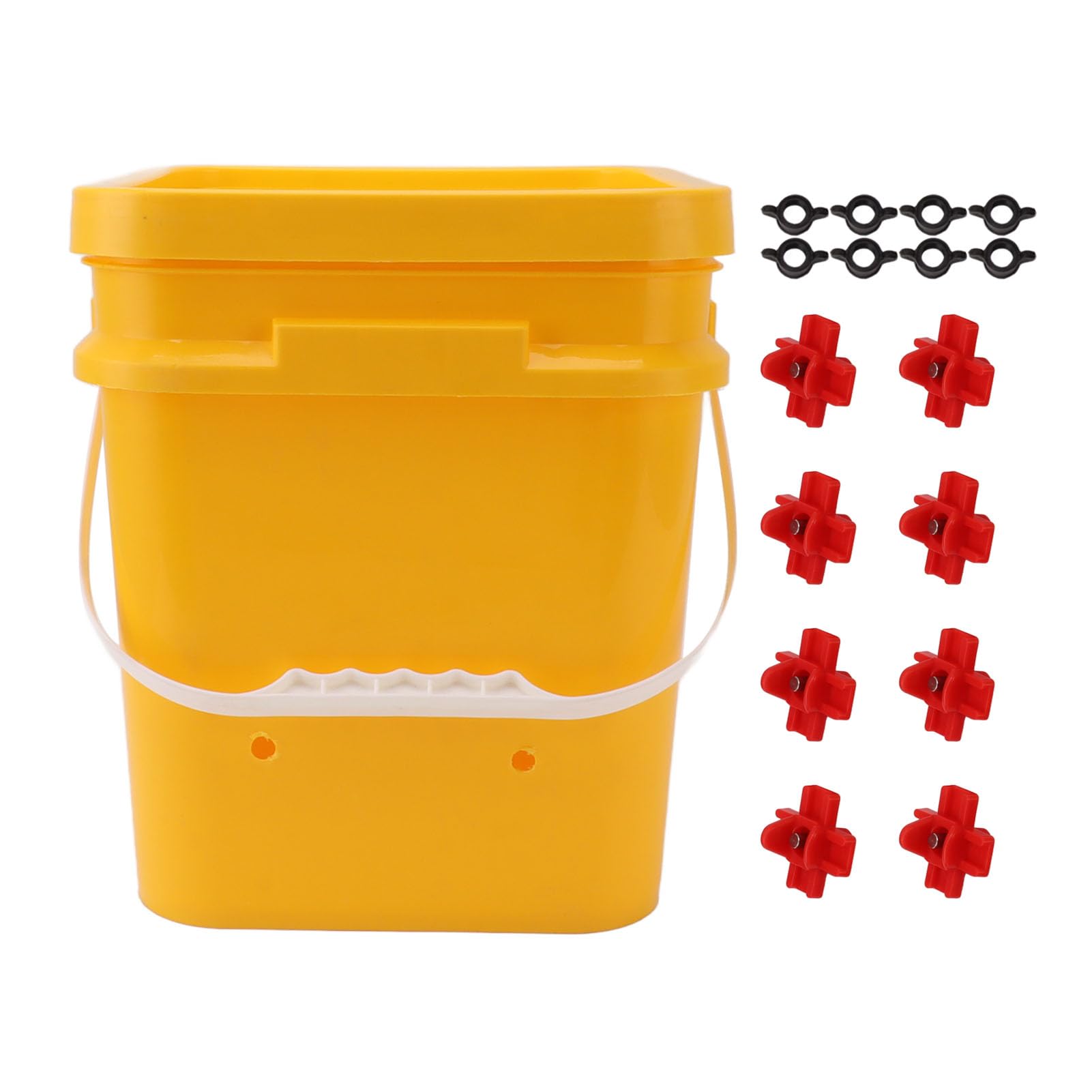 Vaso Automático con Barril de 2 litros, Equipo para Beber Aves de Corral para Pato Ganso, Tazón Rojo Grande, Tornillos, Kit de Comedero de Llenado Automático para Aves de Corral