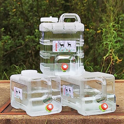 Water jug water tank water storage containers camping water container Car faucet water storage bucket square large plastic box mineral water storage will be household outdoor pure water bucket ( Color