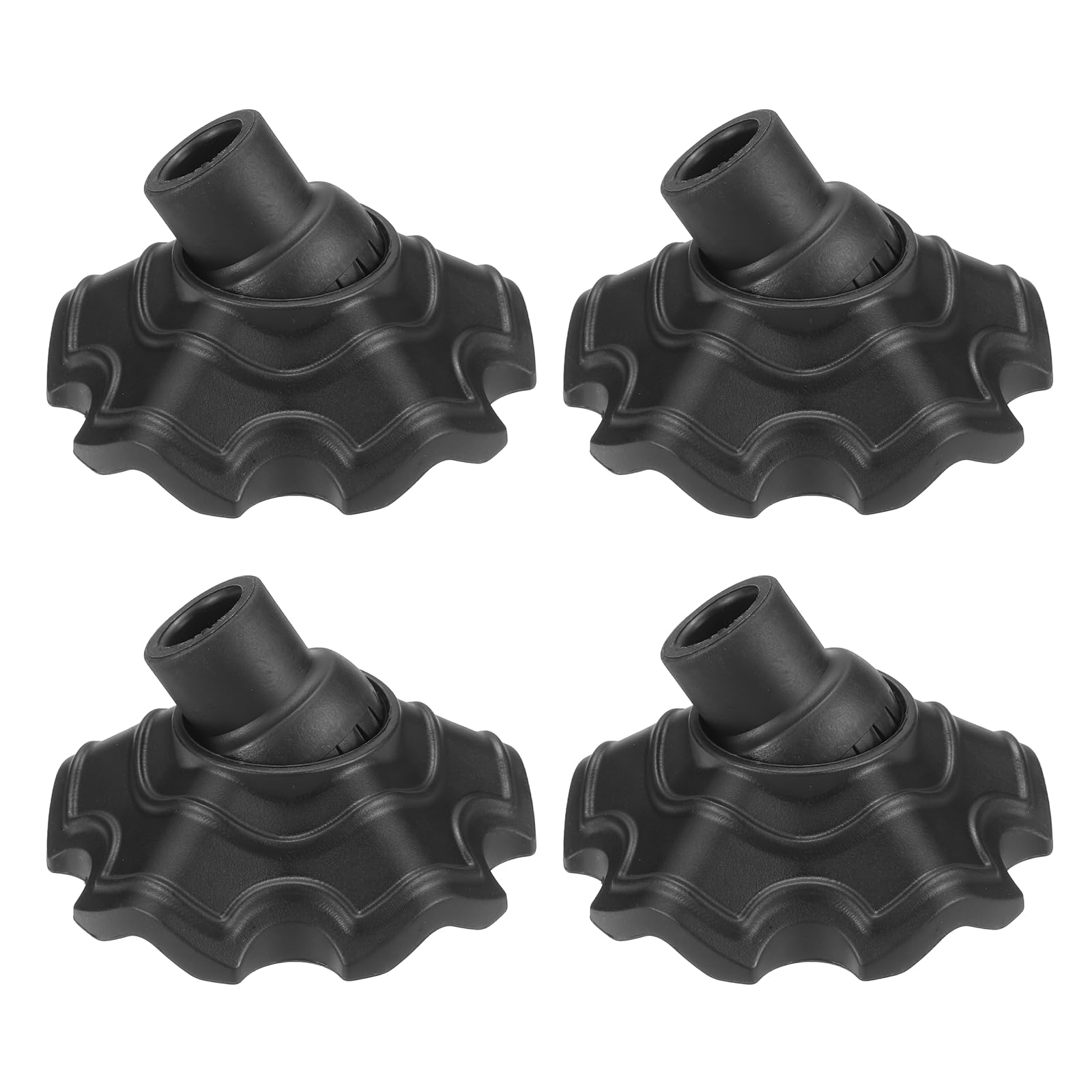 sourcing map 4Pcs Camping Chair Feet, Plastic Furniture Leg Covers for 0.55 Inch Legs, Anti-Sinking Frog Feet for Outdoor Moon Chair Folding Camping Accessories, Black