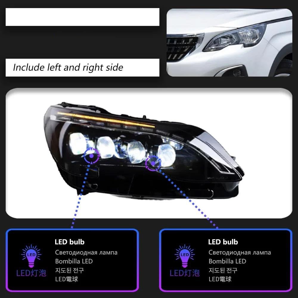 Amazon | ヘッドライトアセンブリ ために プジョー 3008 5008 LED
