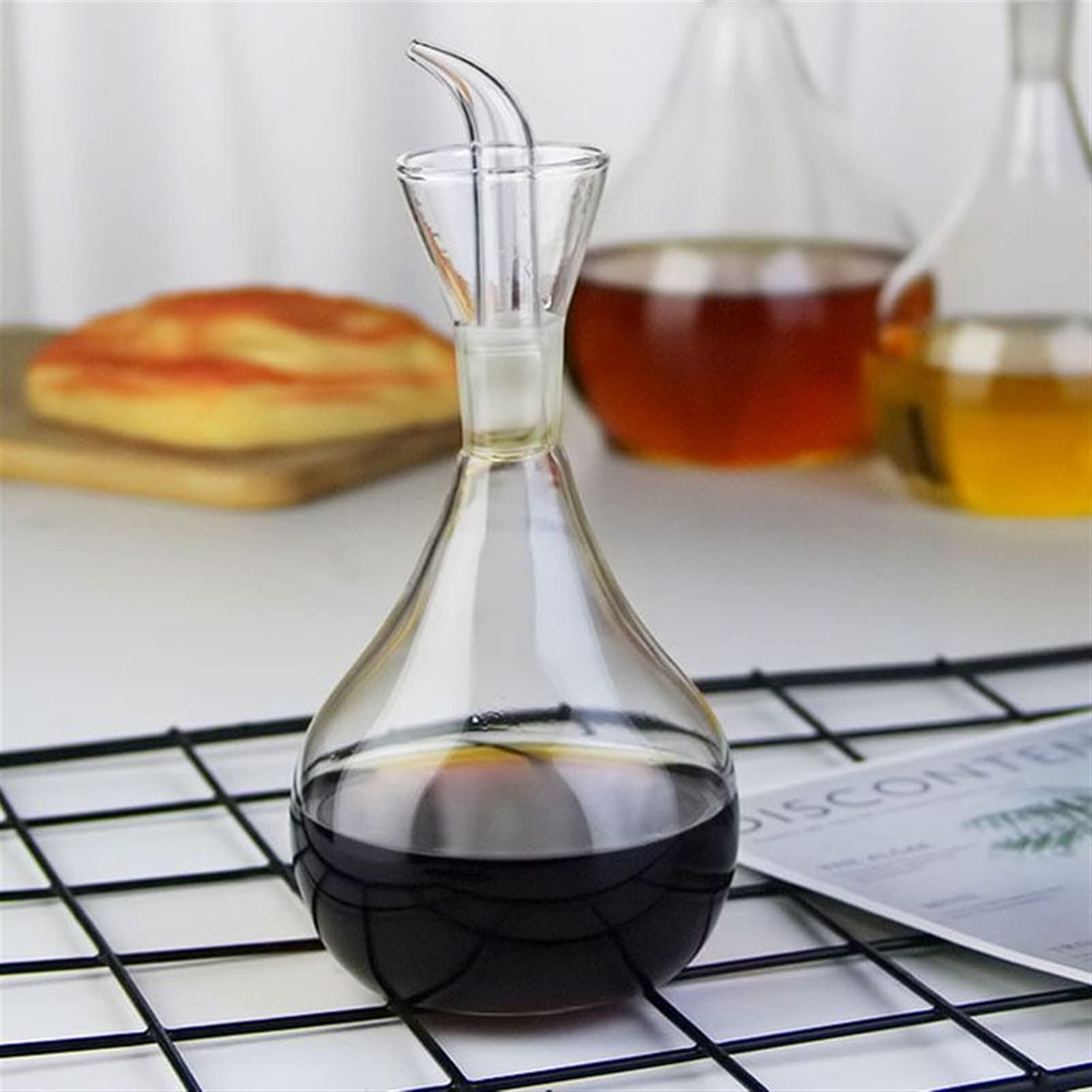 Essig und ölspender Nordische Glasöl-Topf-Gewürz-Gewürz-Topf-Soja-Sauce-Flasche Essig-Topf-Haushaltsküche Liefert Ölflasche ölspender (Color : 850ml)