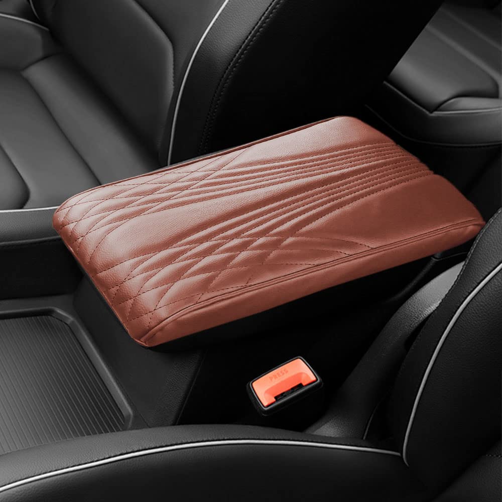 2025 Upgrade Universal Style Memory Cotton Car Armrest Box Pad,New Leather Car Armrest Box Pad Car Center Console Cover Pad,Vehicle Seat Box Cushion