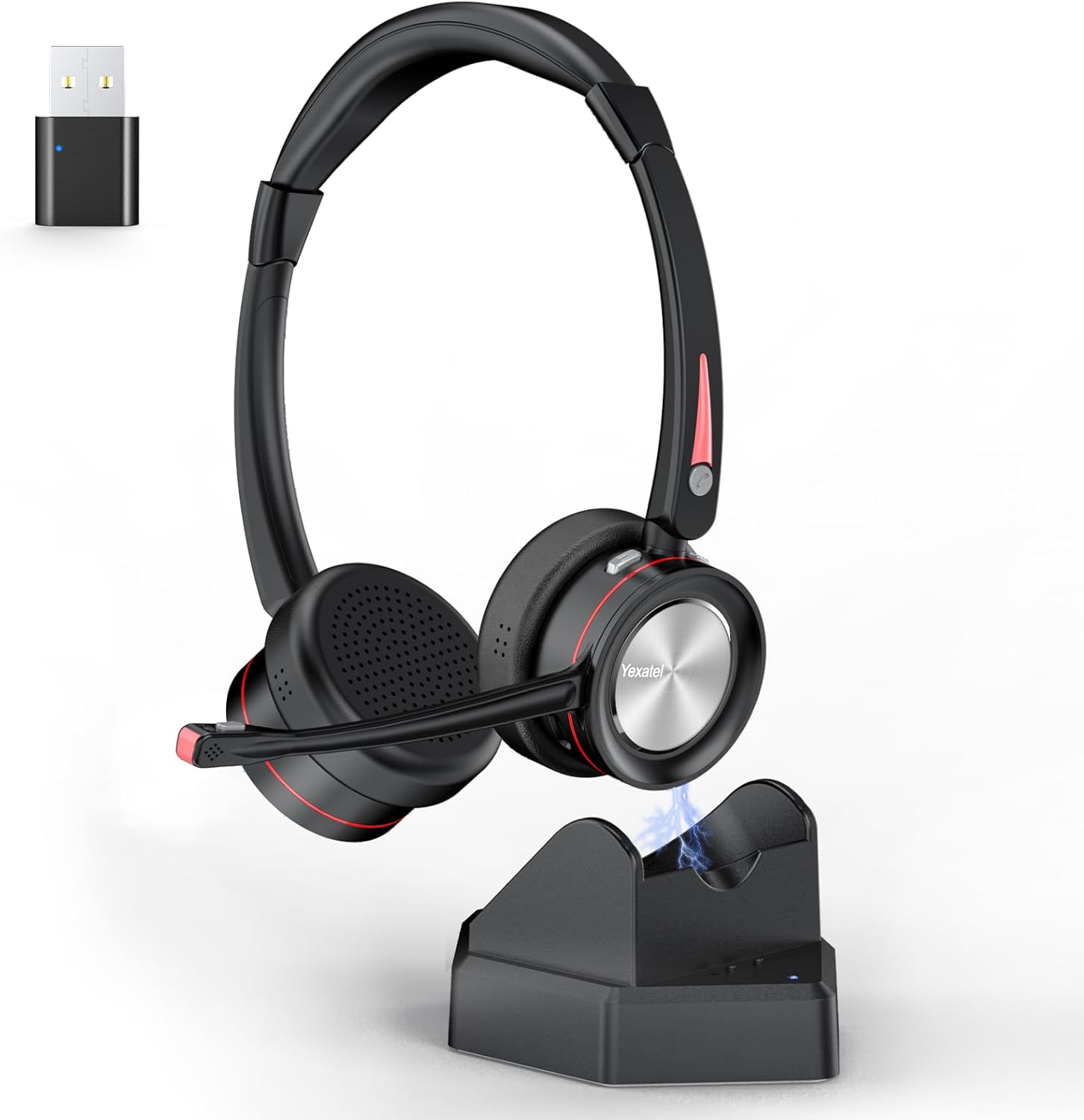 Yexatel Wireless Headset, Bluetooth Headset with Microphone for Work PC Headset