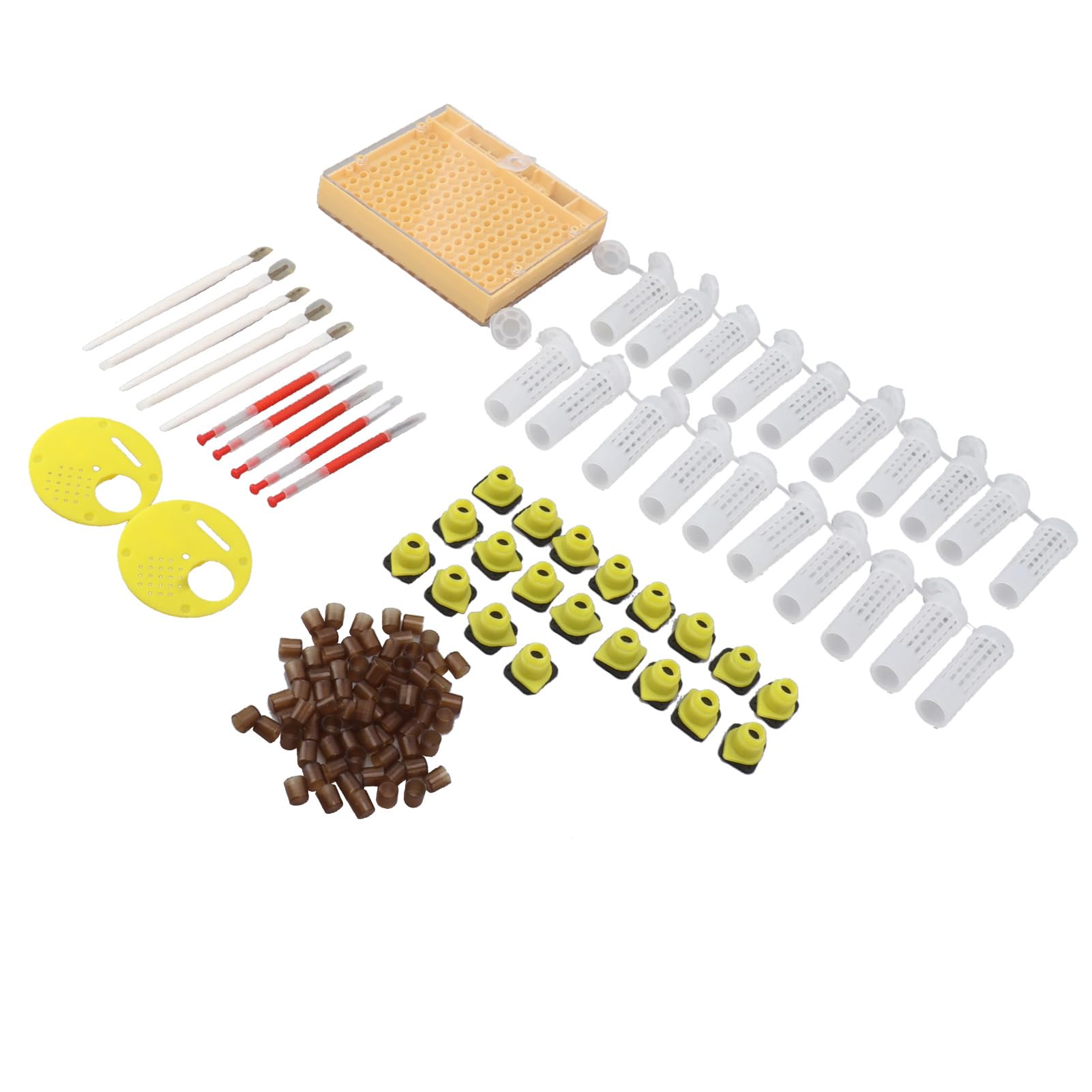 Kit de Godets pour Apiculture, Système D'élevage de Reines en Plastique, Kit D'élevage de Reines, Matériel de Greffage, Kit de Greffage pour Apiculteurs