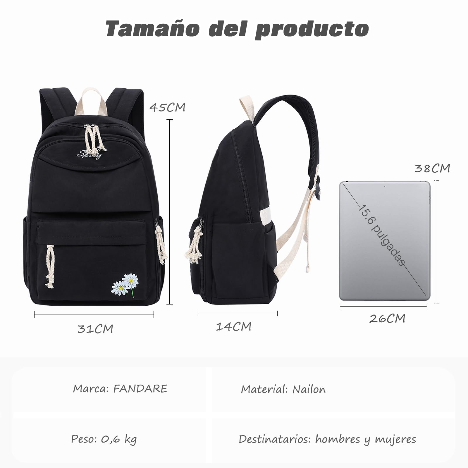 FANDARE Mochila Escolar Mochilas Tipo Casual Chico Niña Bolsas Escolares Mochila Universidad Mochila Escolar Daypacks Juveniles Bolsa de Mujer Bolsa de Viaje Daypacks Outdoor Viaje