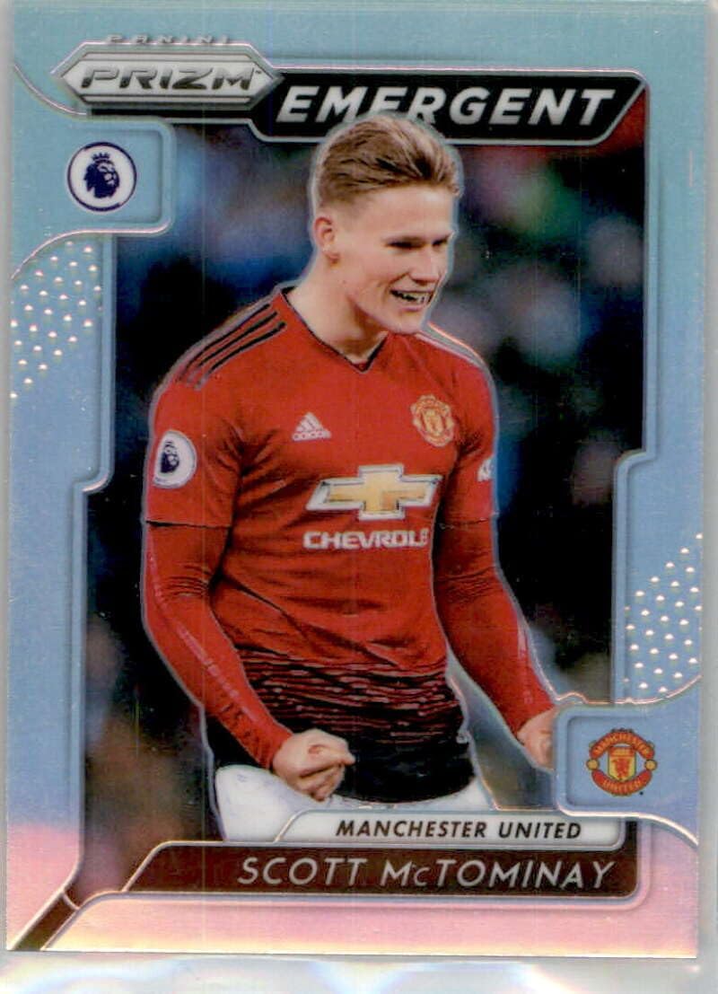 2019-20 Panini Prizm English Premier League Emergent Prizms Silver #11 Scott McTominay Manchester United Official EPL Soccer Card in Raw (NM or Better) Condition
