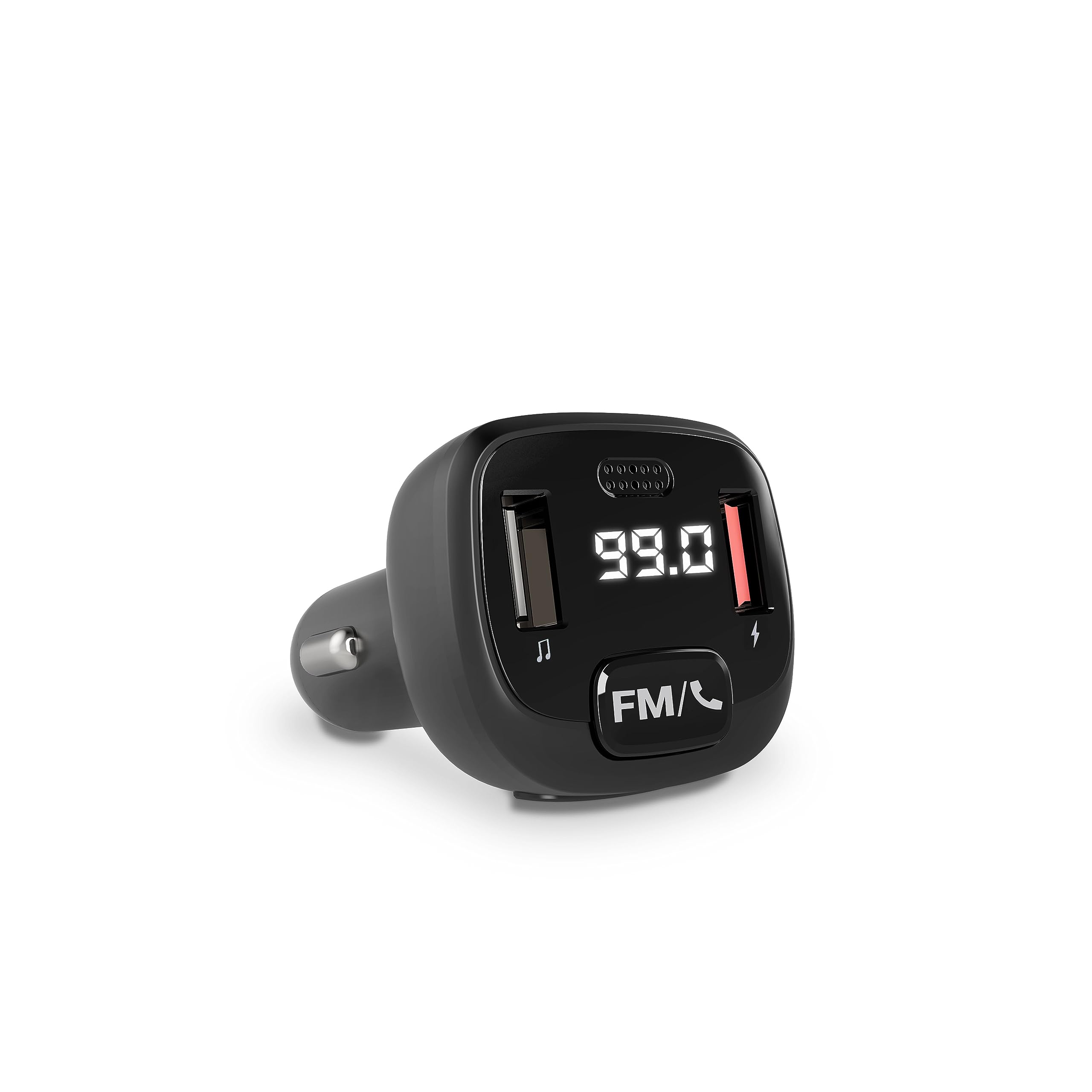 Energy Sistem Car FM Talk- Transmisor FM para el Coche (Bluetooth, microSD, USB MP3, Asistente de Voz, Manos Libres)- Negro