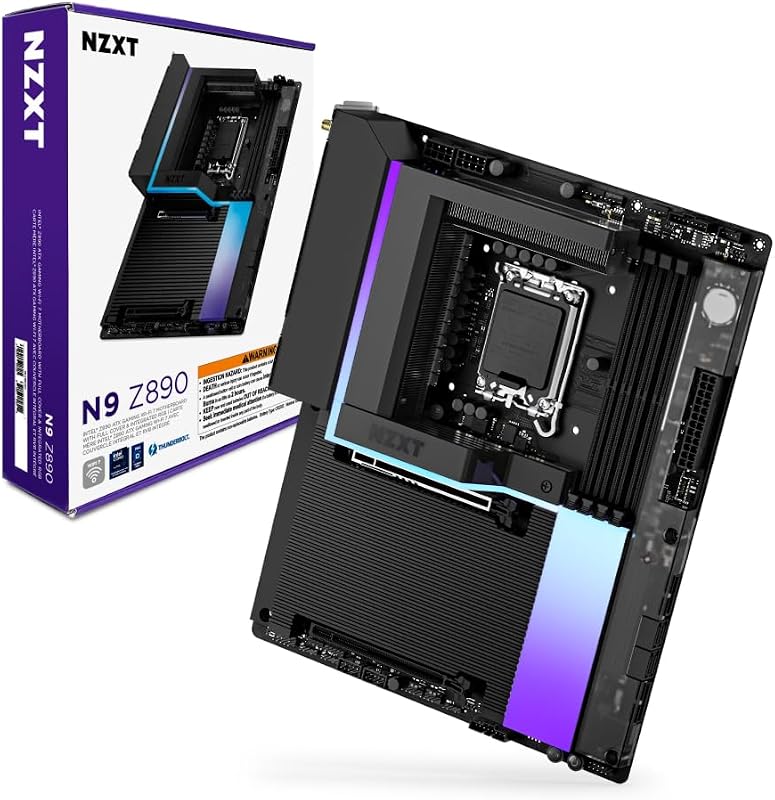 N9 Z890 - Intel Z890 LGA 1851 ATX Motherboard - Black | Flagship Intel ATX board for Core Ultra Series 2. Wi-Fi 7, PCIe 5.0, DDR5, and RGB full cover for high-end builds.