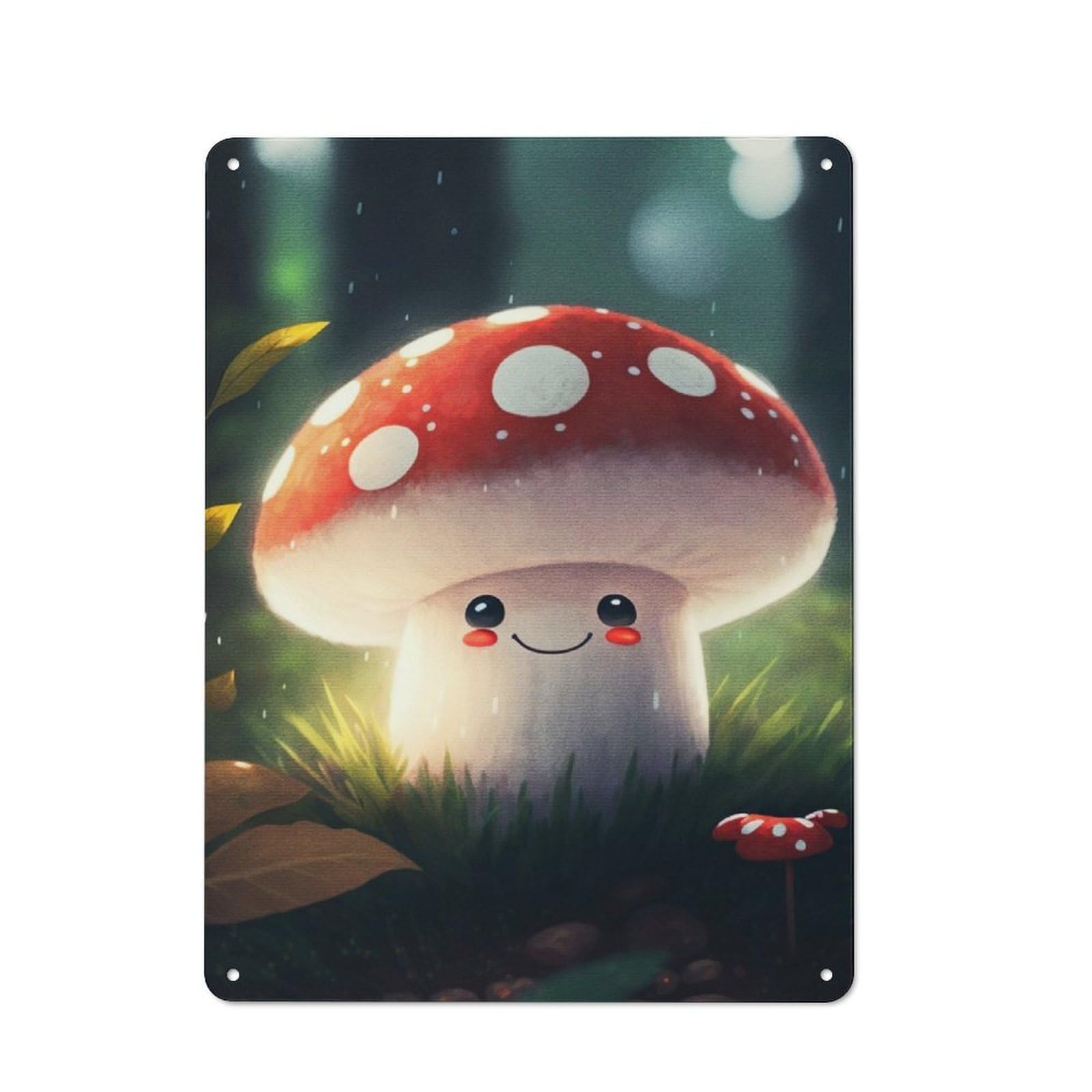 Junmoney Cute Mushroom Vintage Metal Plaque 40X30cm For Dining Room Or Kitchen, For Home Decor Collectors Refreshing A Room In Autumn