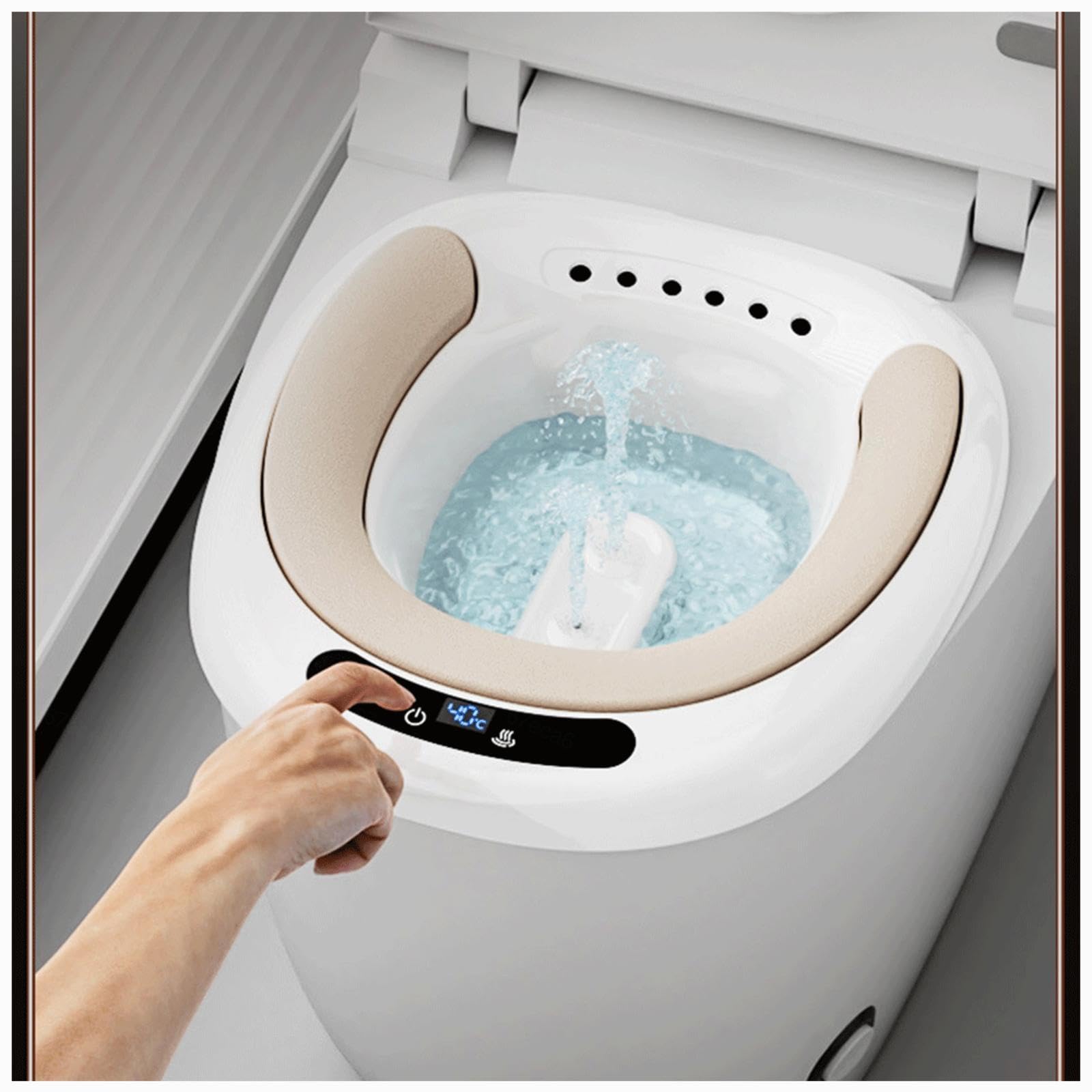 Hemoroidy Sitz Bath do opieki nad ciążą, elektryczny bidet z podwójnym spłukiwaniem, zapobiegający przelewaniu, przenośny bidet toaletowy do łagodzenia hemoroidów i pielęgnacji krocza, wisząca