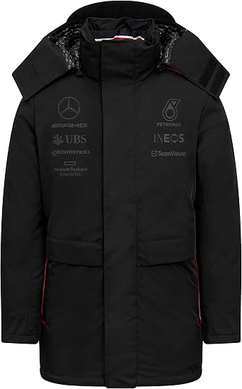 Mercedes AMG Petronas Formula One Team - Official 2023 Formula 1 Merchandise - Replica Team Winter Jacket/Puffer Jacket - Black - Men M