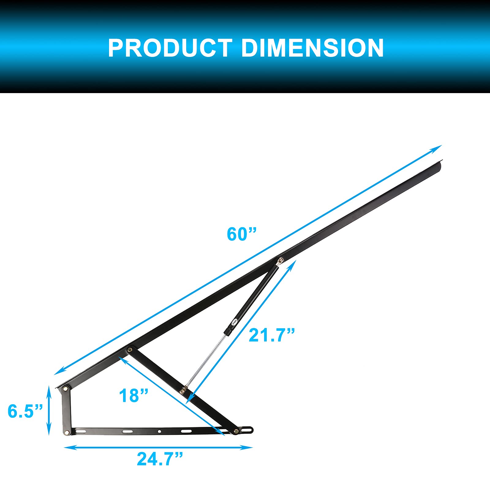 Buy IRONWALLS Pair of 5Ft Metal Bed Lift Mechanism for Lift Storage Bed