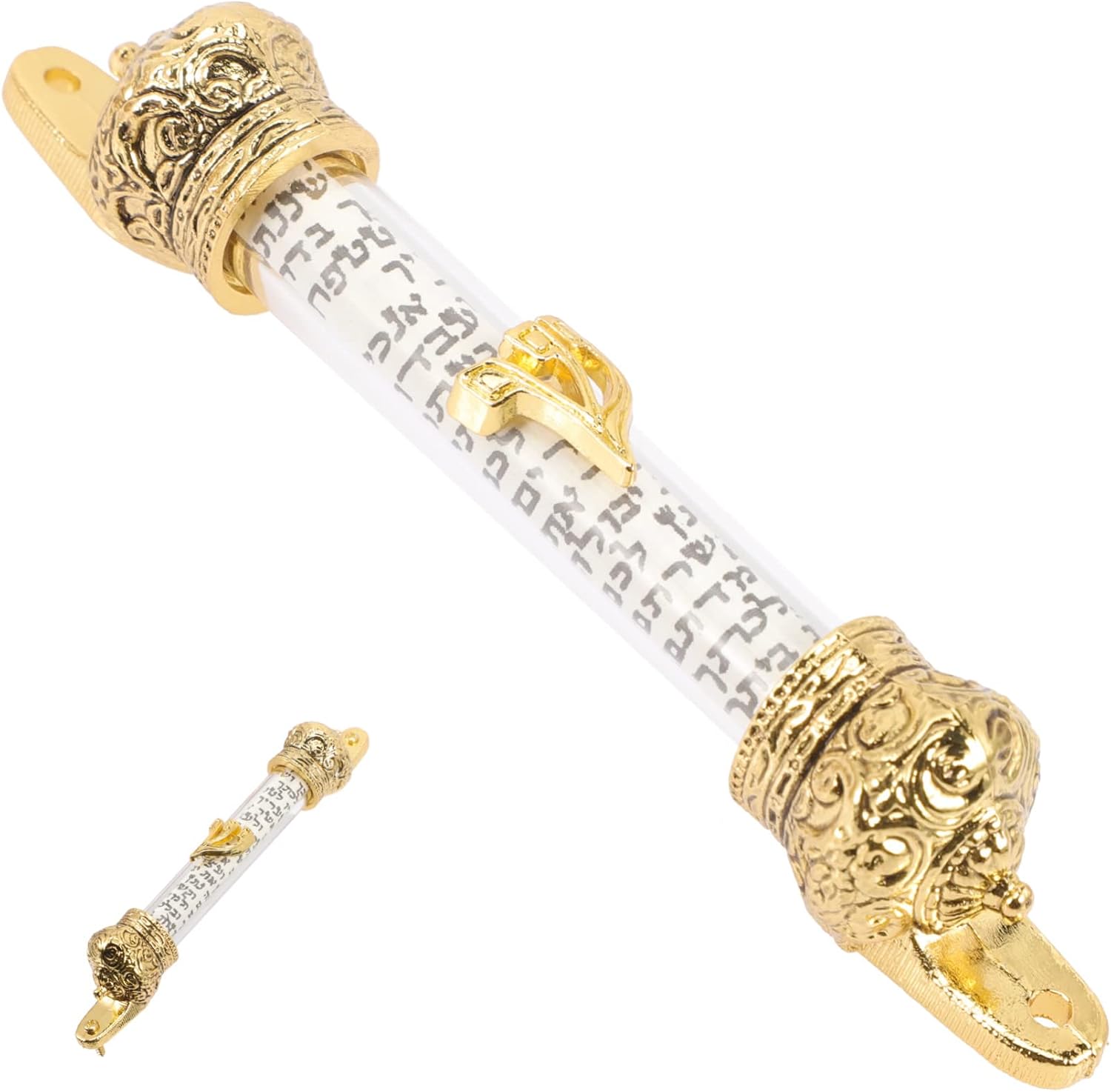 4pcs Bible Crown Scroll Religious Gift Door Mitzvah Mezuzah Decor for Home Judaica Door Mezuza Front Outdoor Gifts Jewish Religious Door Mezuzah Metal Delicate Woman Decorations