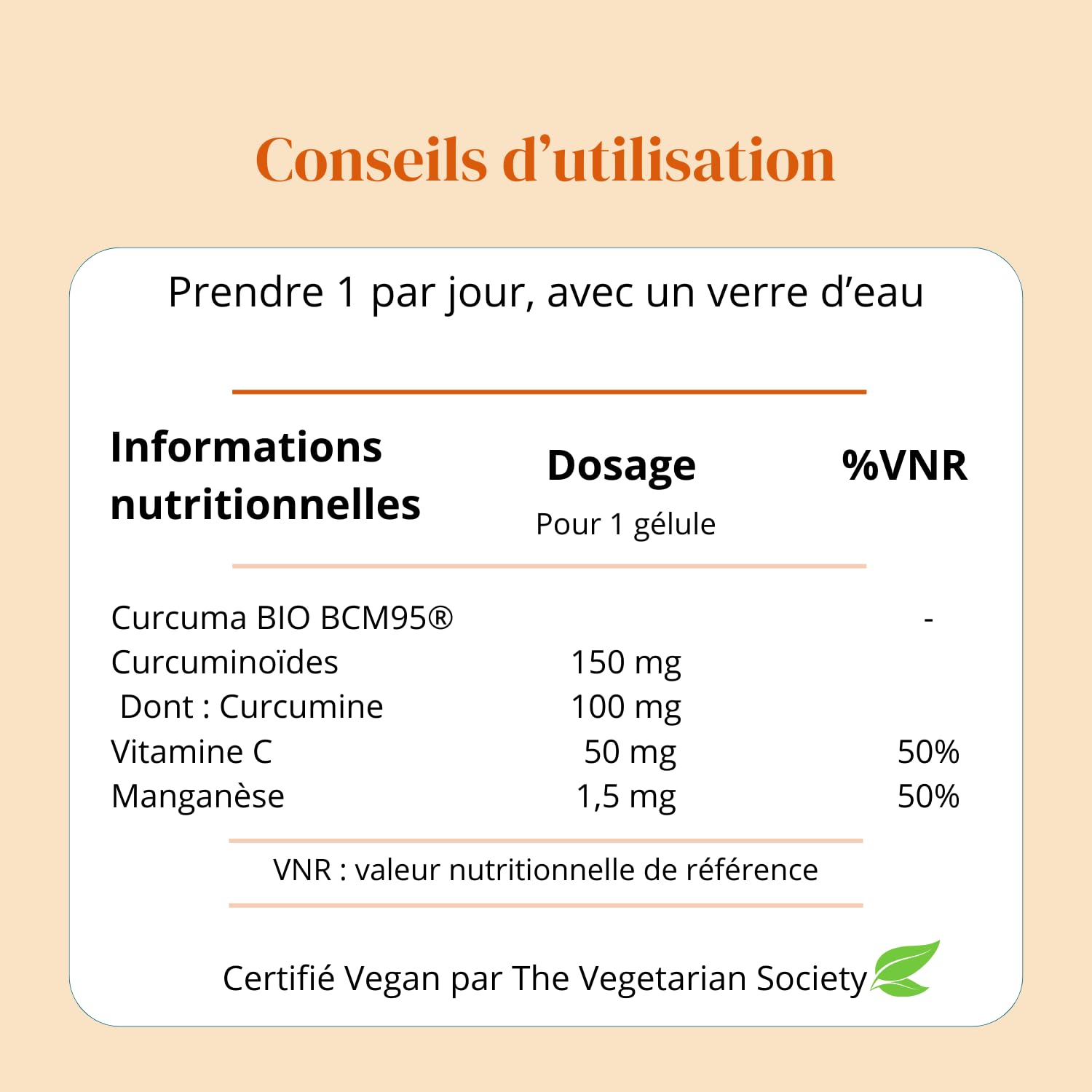 Curcuma bio BCM95® Haute Biodisponibilité – 95% Curcuminoïdes - Sans Pipérine – Articulations, anti inflammatoire & Antioxydant – Avec Manganèse & Vitamine C – 2 Mois - 60 Gélules Vegan