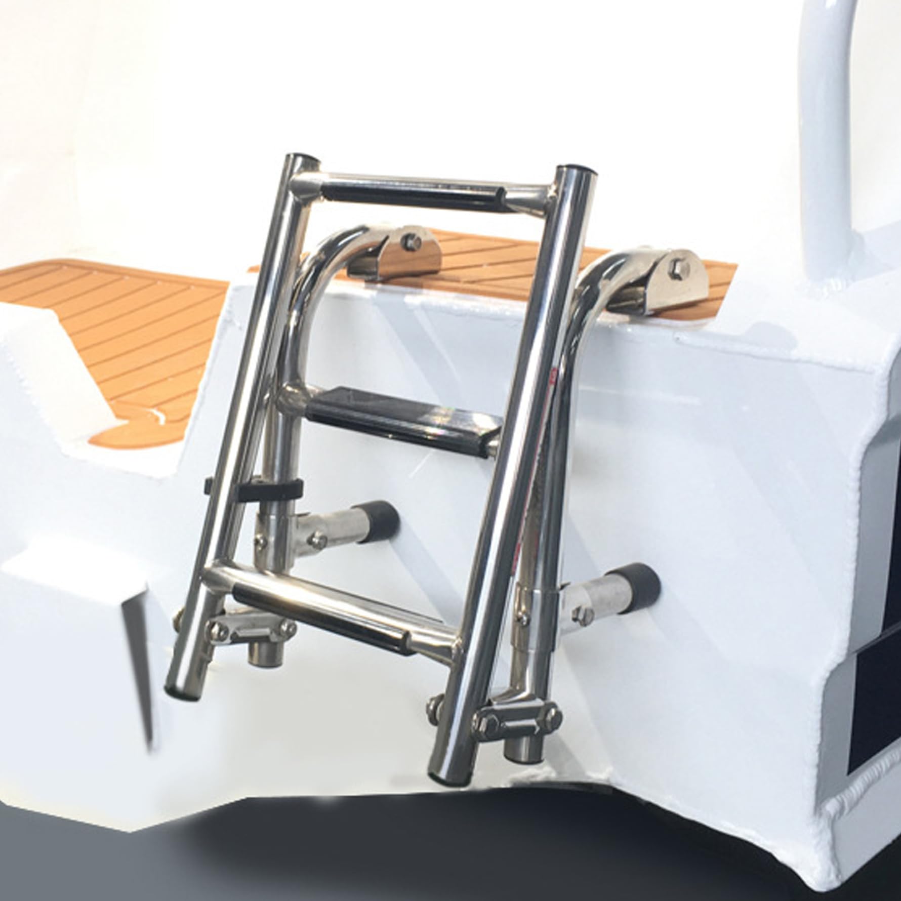Échelle de Bateau Pliante, échelle de Bateau Ponton à 3 marches en Acier Inoxydable 304, marches Quai Pliables pour Ponton Piscine |.pour la pêche