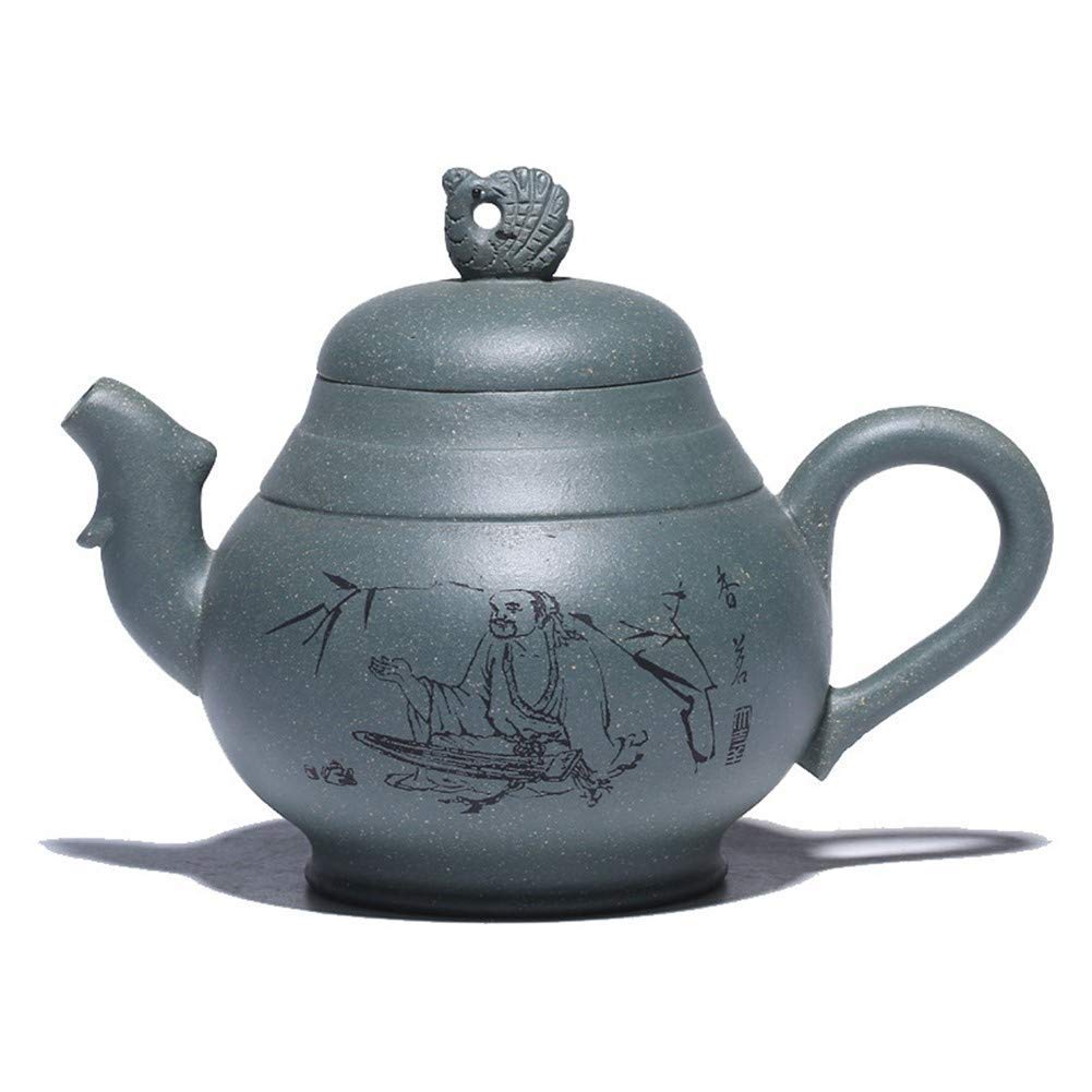 JF-XUAN Teapots, Yixing teapot Genuine Hand-Green Clay ore Fengming Bubble Tea Kettle Large Capacity 320 ml