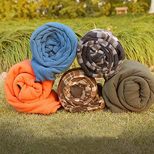 Bolsa de dormir phsmoo con forro polar para camping, ultraligera, con cremallera, bolsa de almacenamiento y mochila, tamaño desplegado 70.8 x 59 pulgadas miniatura 5