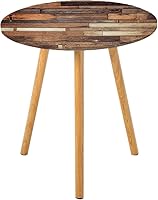 Vista 46 de Mantel redondo pastel, tablones de madera en colores arco iris, estilo rural, rústico, casa de campo temática, impresión de tonos de verano