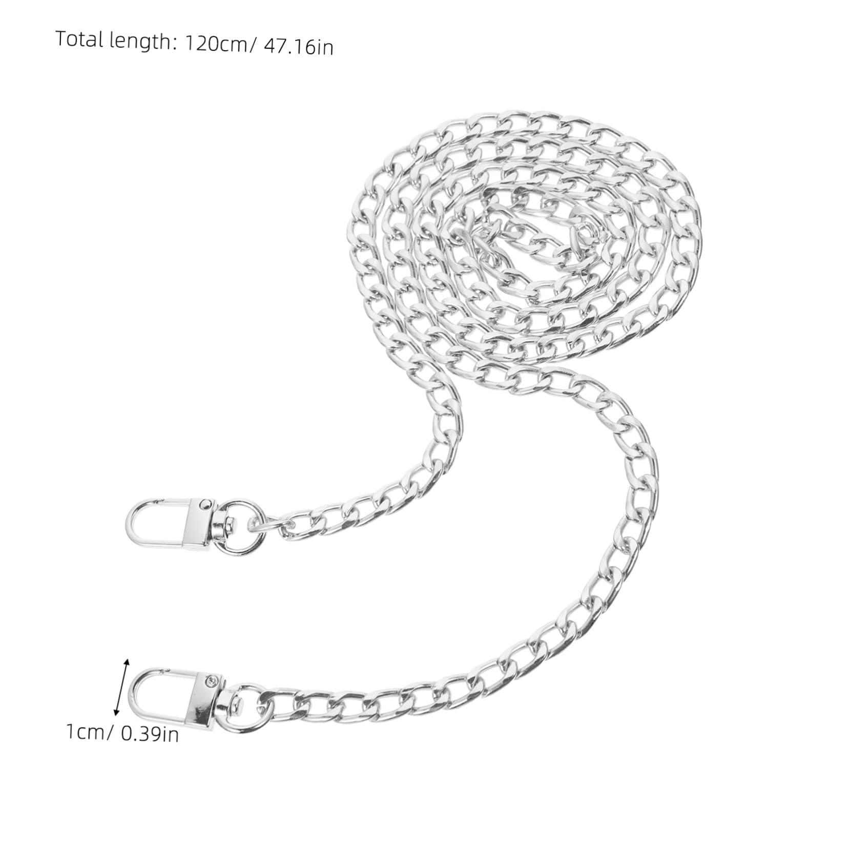SOIMISS 8 Piezas Cadena Metálica Extensible para Bolso Correa Plana Desmontable Ajustable para Bandolera y Bolso de Mano Repuesto Resistente para Uso Diario