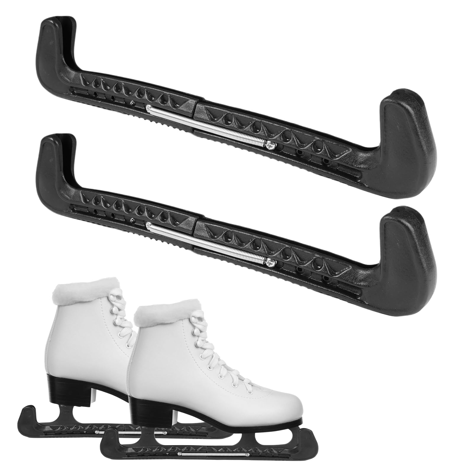 1 Par Protectores de Patines de Hielo, Protectores Patines Hielo Ajustables, Protectores de Palas para Patines sobre Hielo, Protectores Patines Hielo con Resorte, Accesorio para Patinaje Artístico