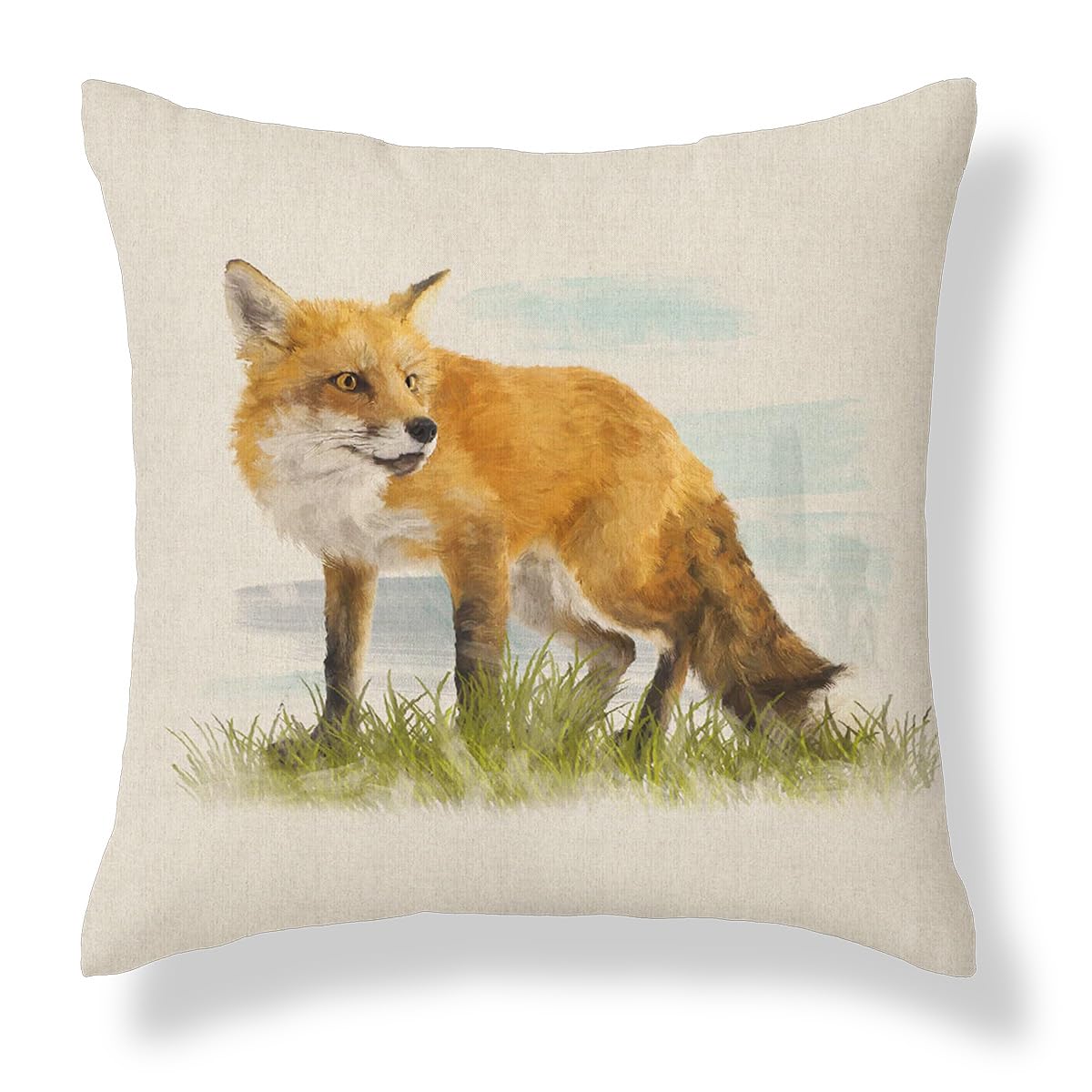 Harrison Cropper Country Animal Print Cushion Cover Stags Hare Cow Pig Pheasant Duck (Freddie Fox, 18")
