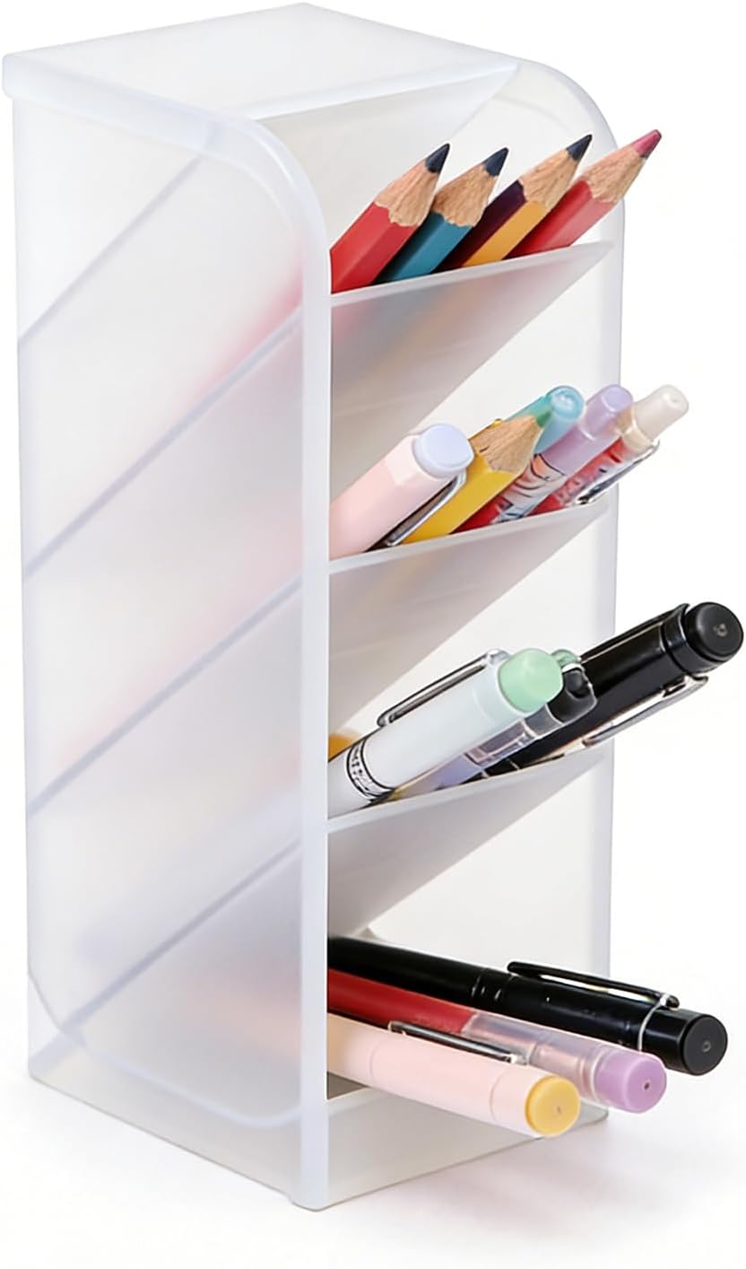 4 Grid Vertical Pen and Marker Holder Desk Organizer Pencils Display Holder