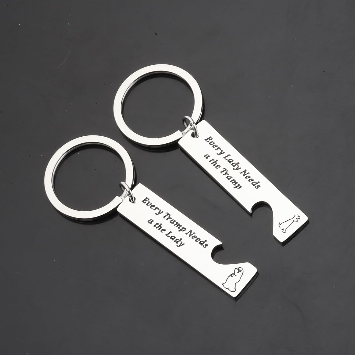 FEELMEM Couple Keychain Lady Tramp Inspired Gift Every Lady Needs a Tramp Keychain Set Anniversary Wedding Gift
