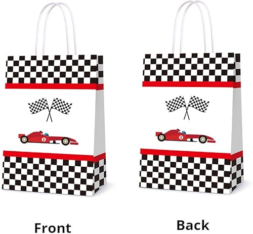 Miniatura 5 de 16 bolsas de recuerdo de fiesta para suministros de cumpleaños de automóvil, bolsas de dulces para decoración de fiestas de autos de carreras,